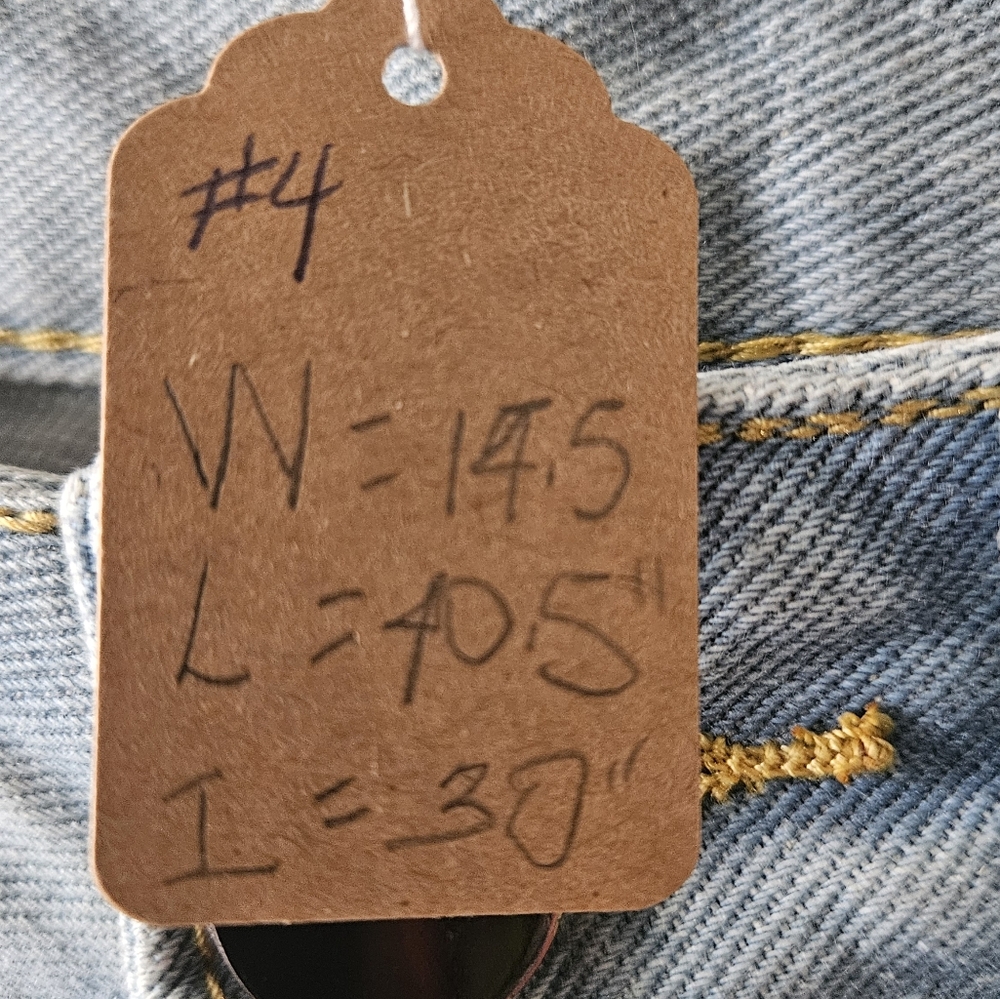 Men's Light Blue Distressed Jeans - Picture 5 of 5
